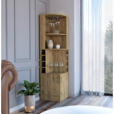 Bar avec 8 casiers à vin, armoire d'angle, armoire à vin, armoire de rangement pour bar