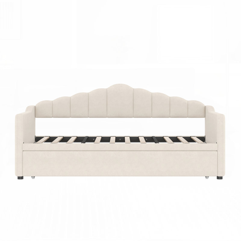 Lit de jour avec couchette de chargement USB et poches latérales pour un confort et une fonctionnalité modernes, Beige