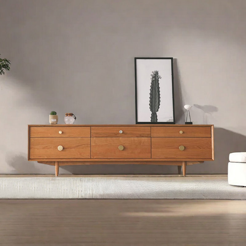 Meuble télé en bois de cerisier, 59.05"