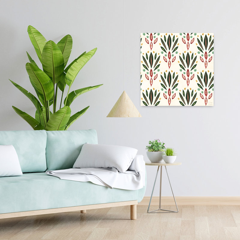 Motif de forêt tropicale, art tropical abstrait géométrique Iva, H 24 po x l 24 po
