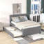 Lit plateforme tapissier avec lit gigogne
