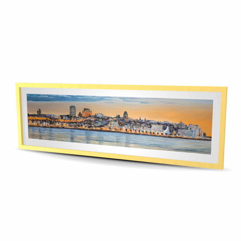 Horizon de Québec - reproduction encadrée avec passe-partout | Décoration intérieure, Doré