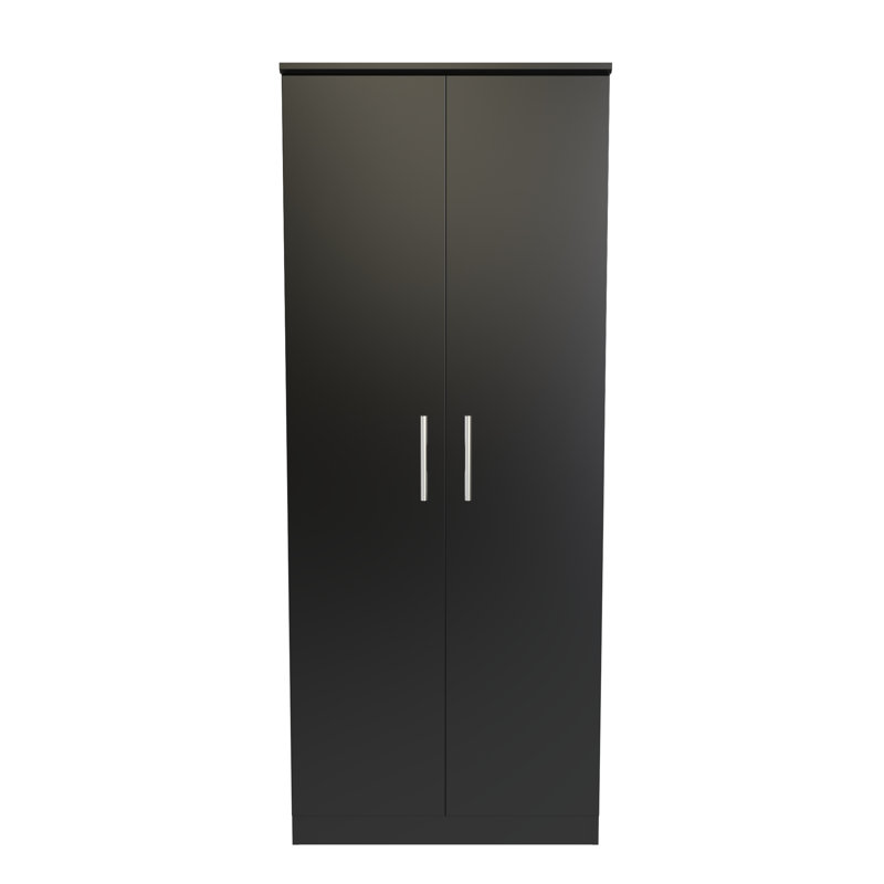Bhaga Manufactured Wood Wardrobe, Black Matt