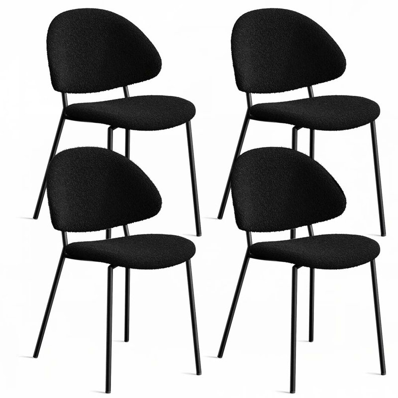 Chaise rembourrée Teddy, Noir