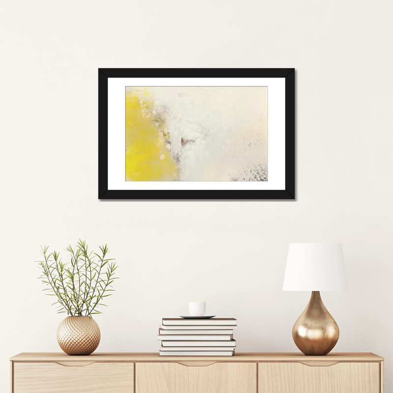 « yellow lux i », impression sur toile, H 16 po x l 24 po x P 1 po, Papier d'art encadré noir, Blanc
