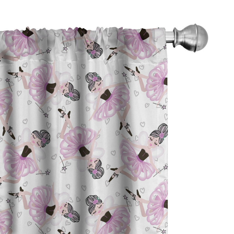 Paire de rideaux semi-transparents avec passe-tringle Ballet, 28 po x 63 po