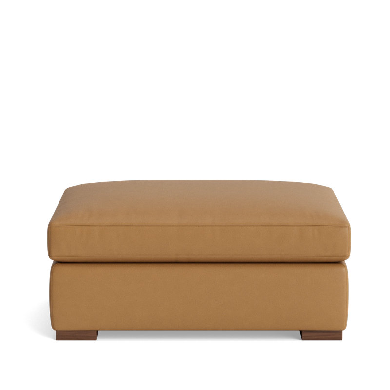 Lucca Ottoman, Leather - Butterscotch