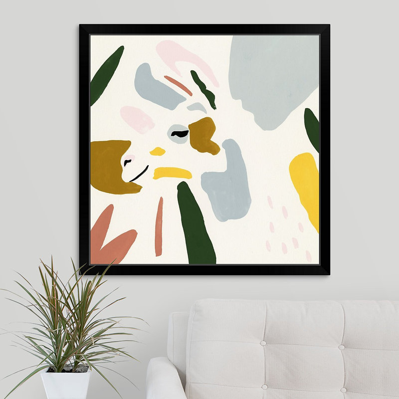 Novogratz « color block llama iv », reproduction d’art encadrée, H 33 po x l 33 po x P 1 po, Cadre noir