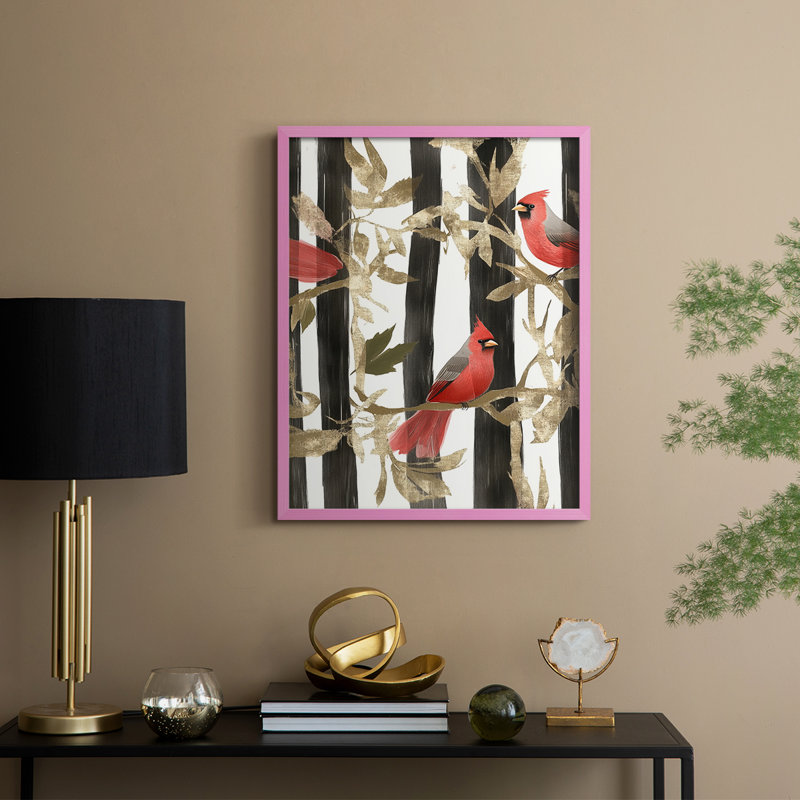 «Christmas Holiday Art» CDXXXVI, reproduction d'art encadrée - bois massif, H 15 po x l 12 po, Rose