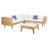 Chicago Wood 6 - Person Patio Conversation Set with Cushions-1606798681