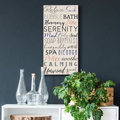 «Bath Expressions», reproduction d'art textuel sur toile tendue