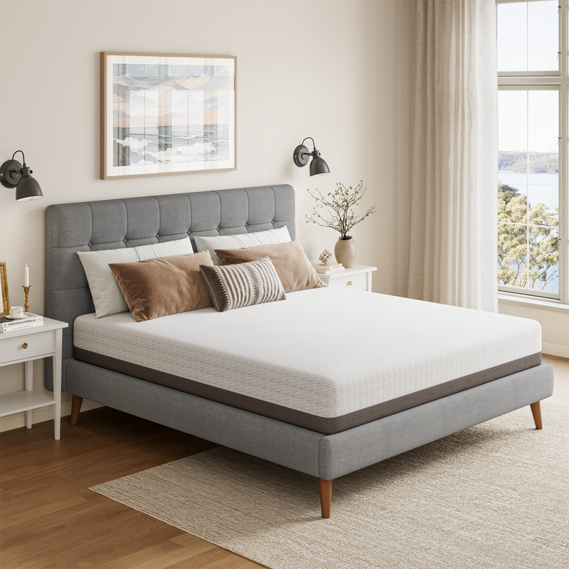 Gel Memory Foam Mattress – Breathable Removable Cover, Cooling Gel Layer, High-Density Support Foam, Pressure Relief & Motion Isolation, Easy Setup