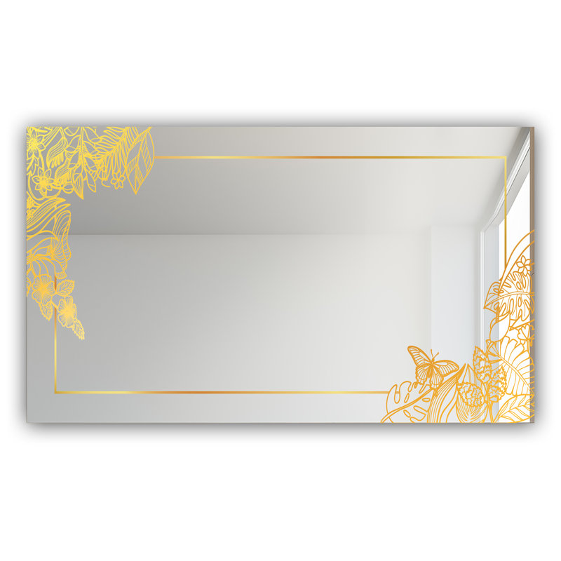 Miroir de meuble-lavabo moderne et contemporain, H 29,5 po x l 39,4 po, Capitale botanique