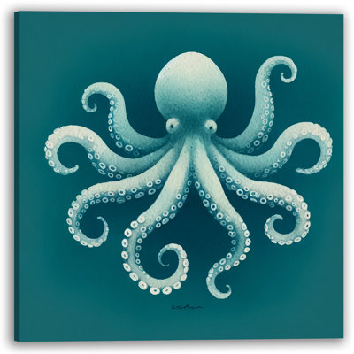 Tranquil Depths Octopus Wrapped Canvas Wall Art