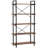 5-Tier Rustic Brown Industrial Metal Bookshelf Unit With X-Brackets For Enhanced Stability And Versatile Storage