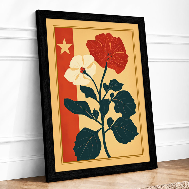 Gilded Bloom Botanical - Framed Print, A3 - 42.0 x 29.7 cm, Black