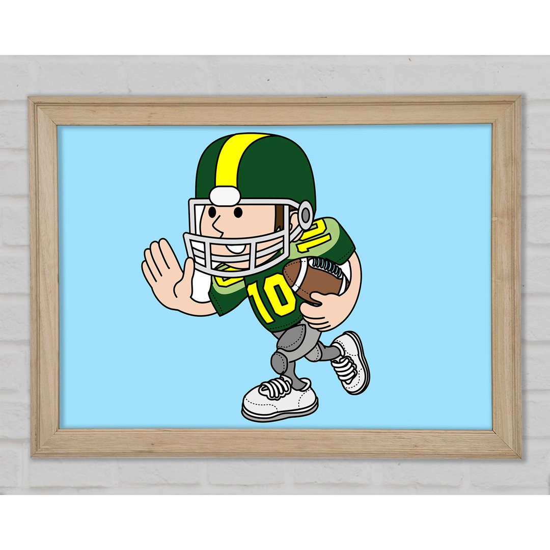 American Football Sport Player Baby Blue - Einzelner Bilderrahmen Kunstdrucke