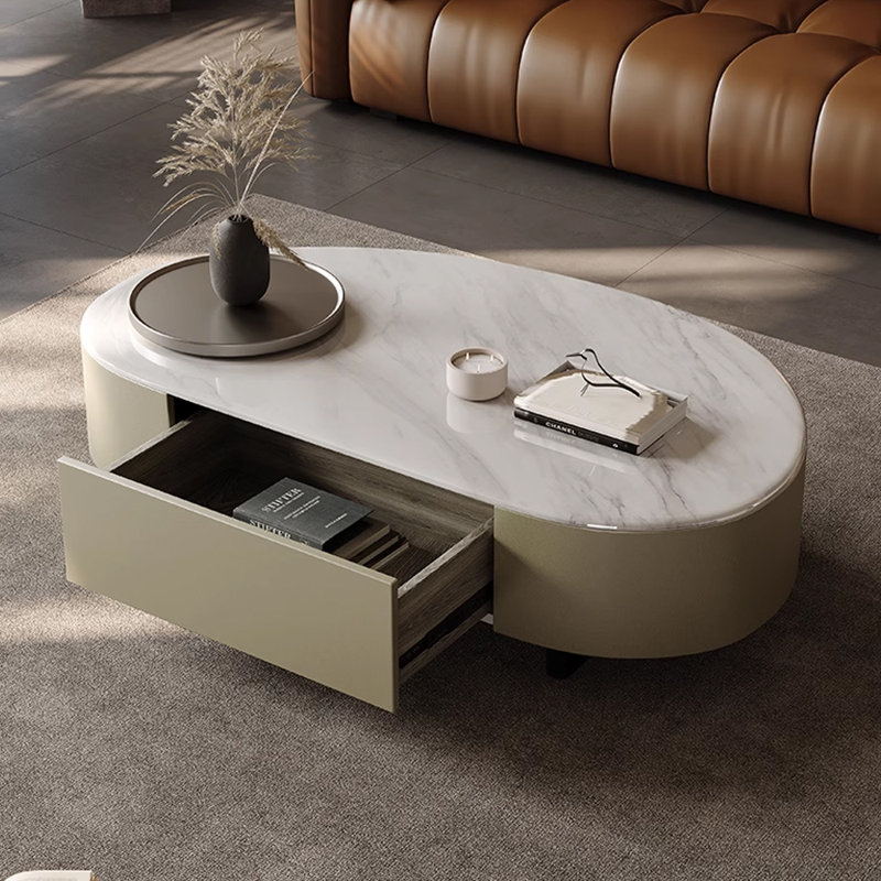 Table basse de style crème en pierre micro-cristalline