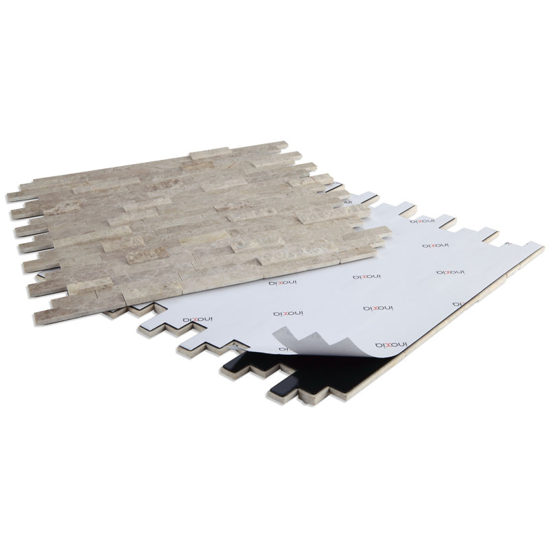 Carreau de mosaïque autoadhésif en pierre naturelle de 2,5 po x 0,3 po, Poli