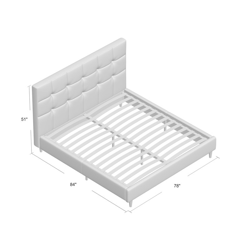 Malave Upholstered Bed, King, Teal