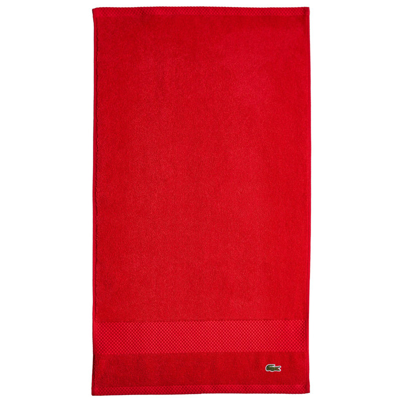 Lacoste Heritage 16X30 Cotton Hand Towel, 100% Supima Cotton, Micro-Fresh® Anti-Microbial, Red