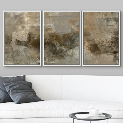 «Grunge brun et gris», 3 pièces