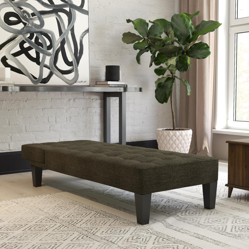 Alaira Upholstered Chaise Lounge, Grey