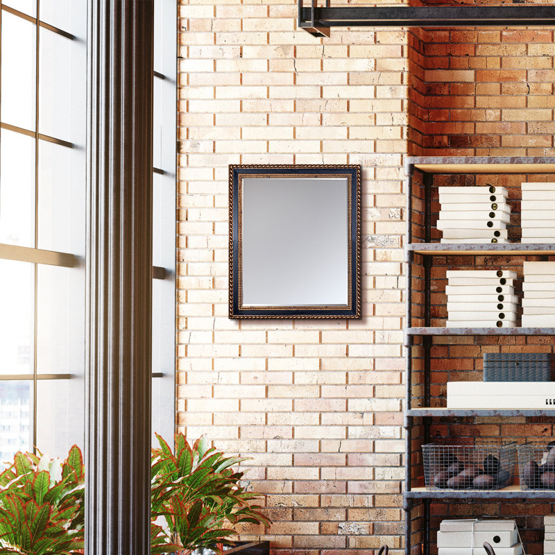 Miroir décoratif biseauté traditionnel tressé Rast, 28,75 po x 24,75 po