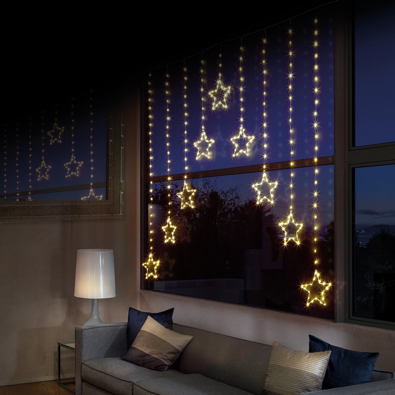 1.2x1.2m Star Curtain Light, Warm White