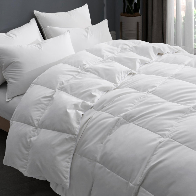 Full Ultra-Soft White Microfiber Goose Down Comforter