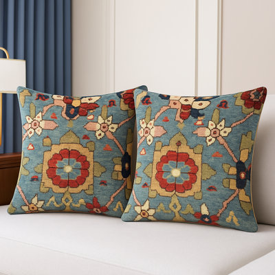 Persian-Inspired Luxurious Accent Cushions (2 Cushion Covers + Inserts)