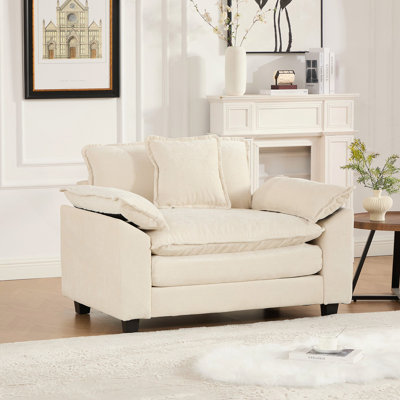 Canapé-lit confortable à assise simple sans repose-pieds, canapé modulaire moderne pour salon, chambre à coucher et appartement avec coussin rembourré respirant