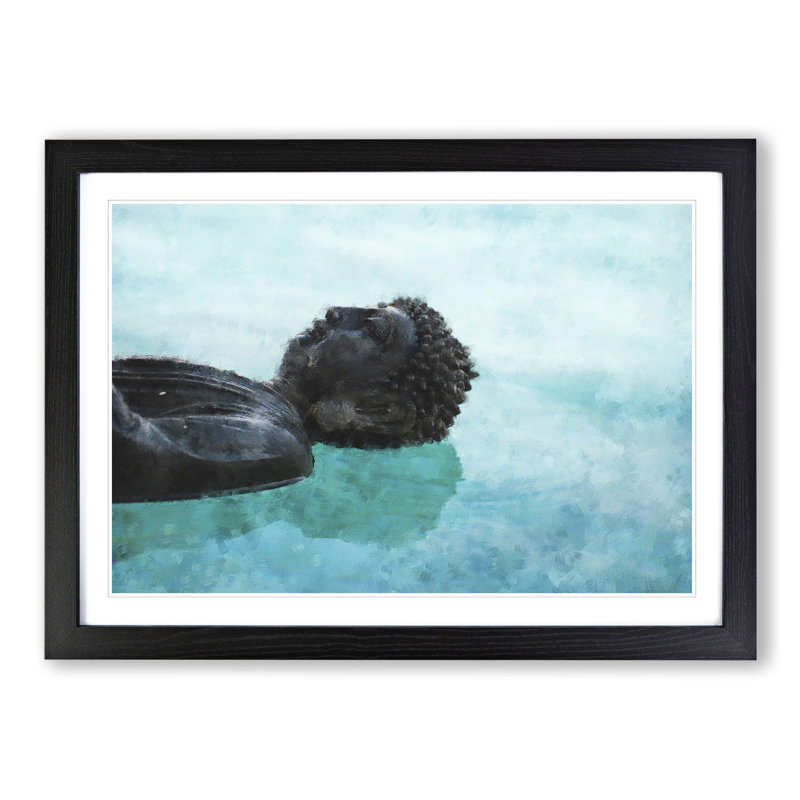 Buddha Statue Vol.9 - Picture Frame Painting, Black Framed, 27cm H x 36cm W x 2cm D