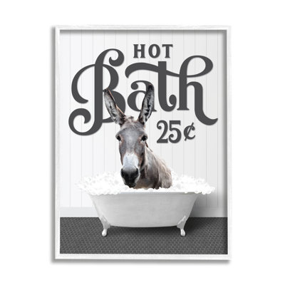 «Trinx Vintage Hot Bath Donkey», art de la giclée encadrée par lettré et doublé