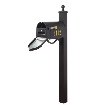 Berkshire Aluminum Post Mounted Mailbox with Magnetic Closure