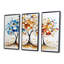Automne orange et bleu arbre saisons reflets III - ensemble de salon abstrait Mid-Century Wall Art-107212424-107212425