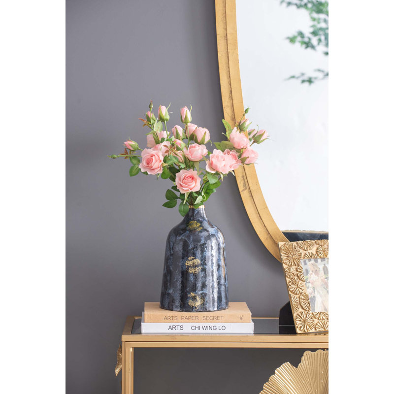 Vase décoratif en verre avec silhouette incurvée pour console