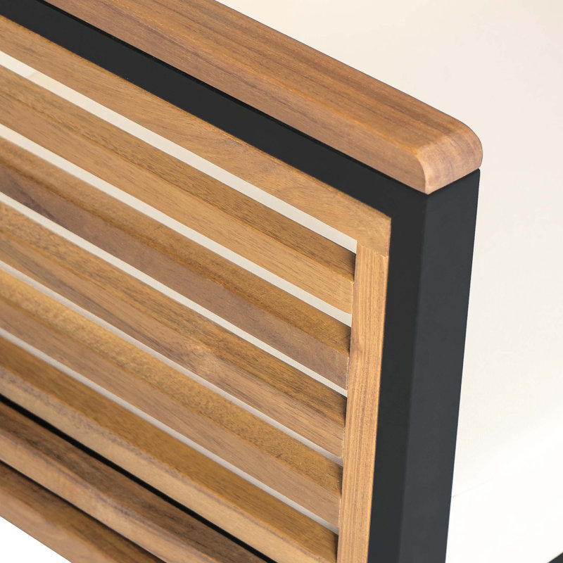 Ensemble de canapé d'extérieur en bois d'acacia et en métal 5 pièces