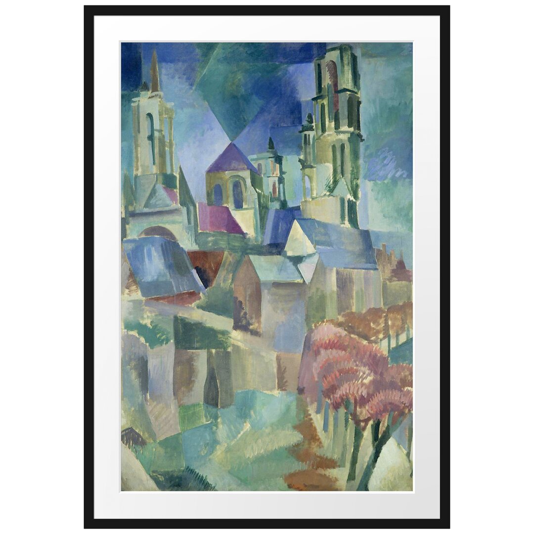 Gerahmter Kunstdruck Image Study the Towers of Laon von Robert Delaunay