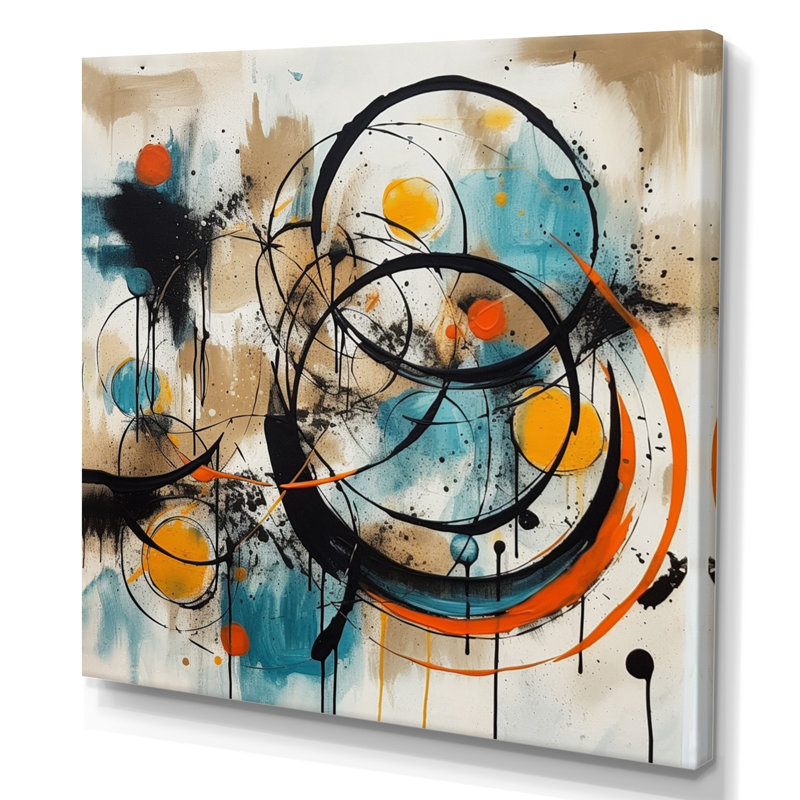 «Green Orange Minimalims Fludity», reproduction sur toile, H 30 po x l 30 po x P 1 po, Toile tendue