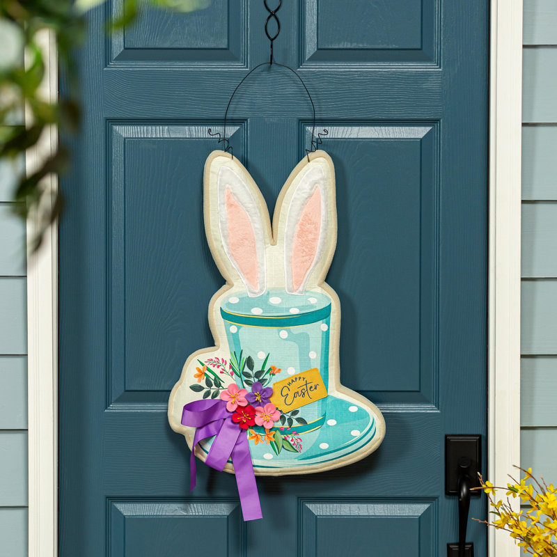 Décoration de porte joyeuse Pâques