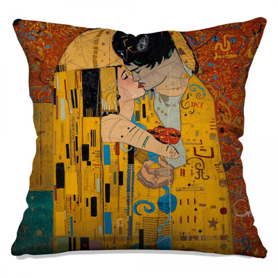 Abstract Romantic Couple Double Sided Throw Pillows