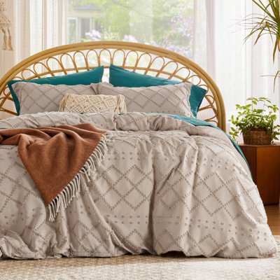 Bedsure Boho Duvet Cover Set- Embroidery  Home Bedding Set