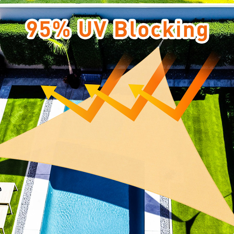15' x 8' Triangle Shade Sail, Sand