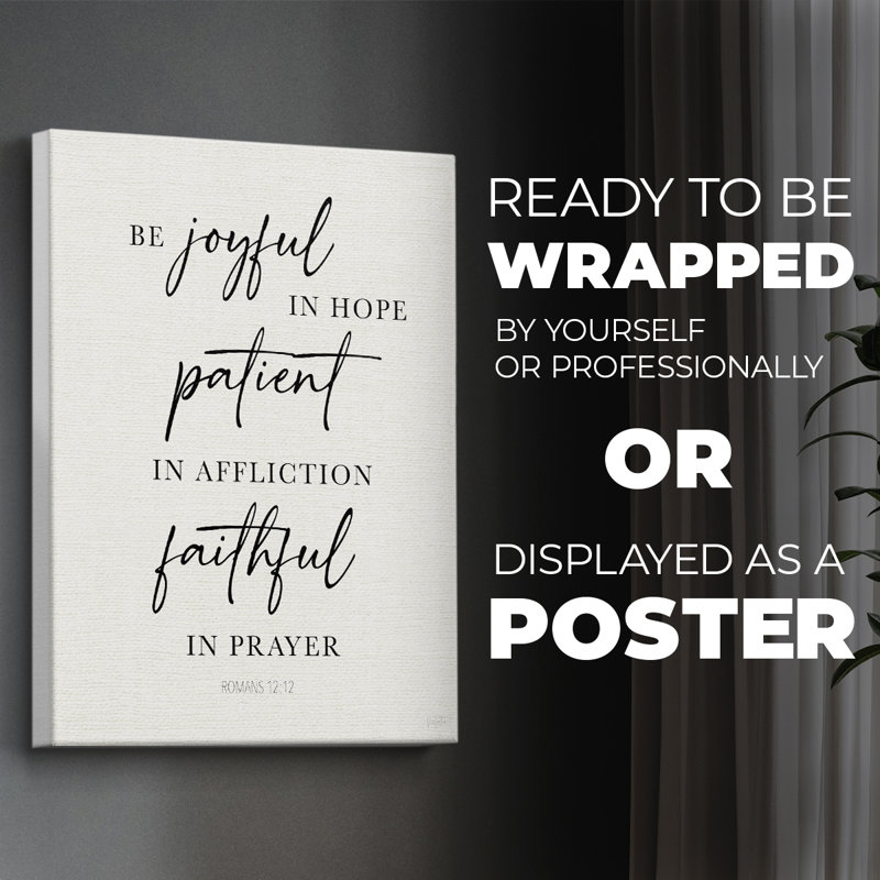 «Be Joyful in Hope», impression sur toile seulement - non encadrée, H 18 po x l 12 po