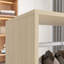 HOMCOM Open Wardrobe on Wheels, 2 Storage Shelves, Natural