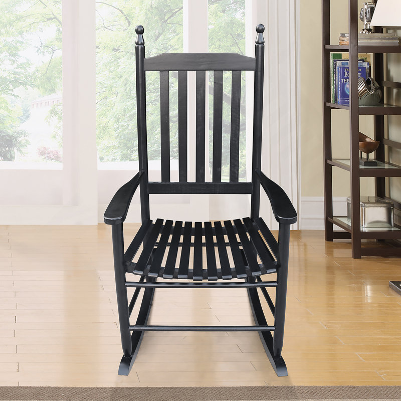 Chaise berçante en bois, Noir
