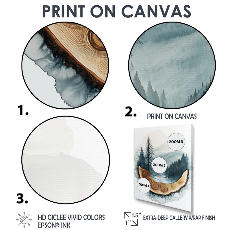 Glendel Winter Tree In Ink Geode Landscape I - Forest Large, art mural, Argent argent, H 40 po x l 30 po