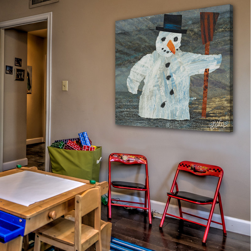 All Around Us Character Art Snowman - Painting on Canvas, 46cm H x 46cm W