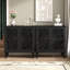 Vintage Hollow-Carved Accent Cabinet, 2-Door Display Storage Sideboard with Symmetrical Floral Design, Adjustable Shelf and Solid Wood Legs for Living Room Entryway